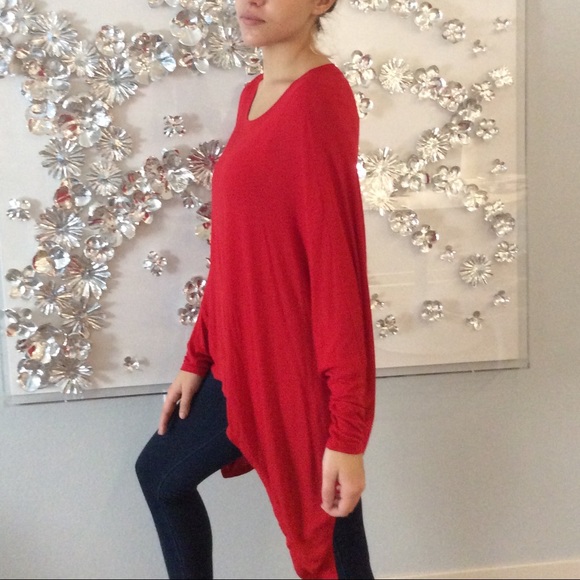 Grace Elements red loose long-sleeve top, size S - Picture 2 of 3
